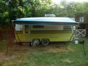 The camper, set up and waiting for our arrival in July of 2010.